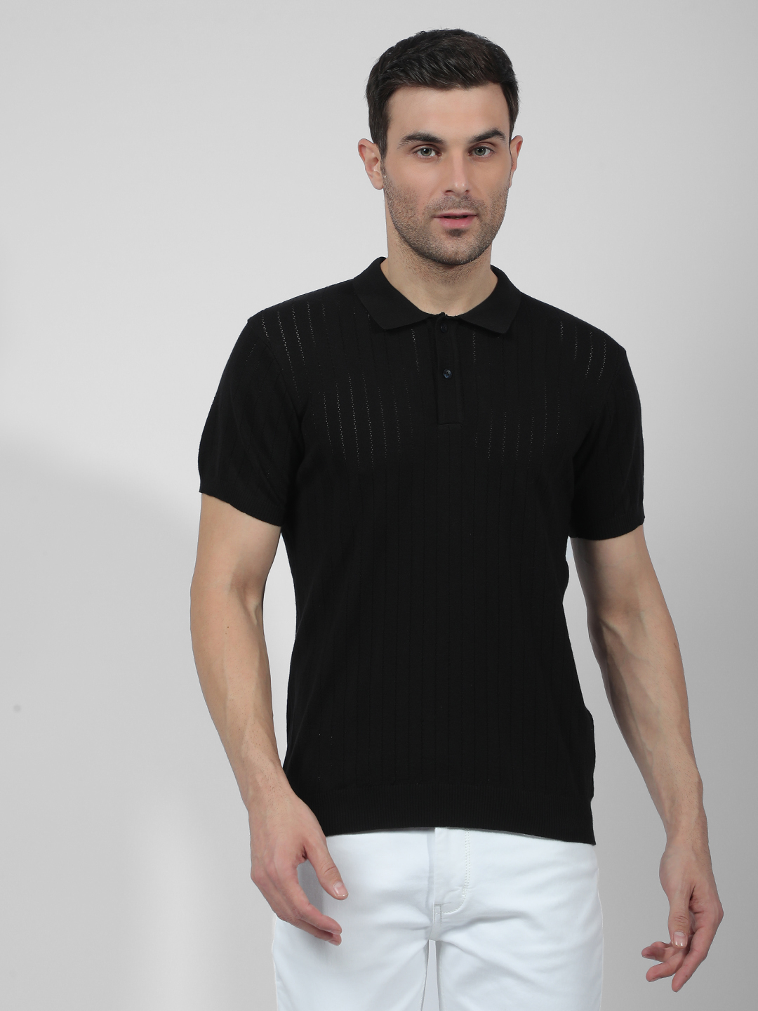 Numero Uno Men Solid Black T-Shirt